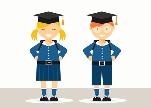 Free School Children In Uniform Vector