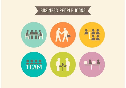 Retro Business People Vector Icons