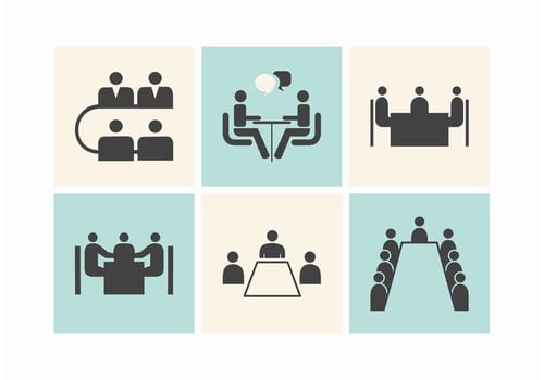 Business Meeting Tables Vector Icons