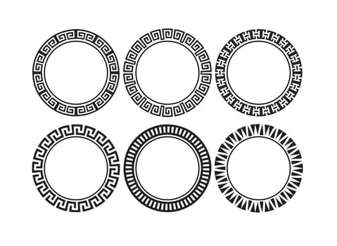 Decorative Round Frame Set vector