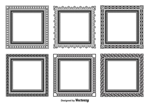 Decorative Square Frame Set vector