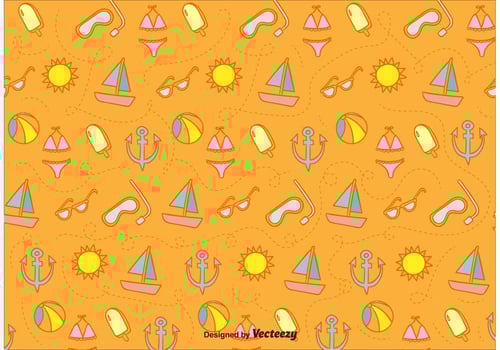 Sunny Beach Icons Pattern vector