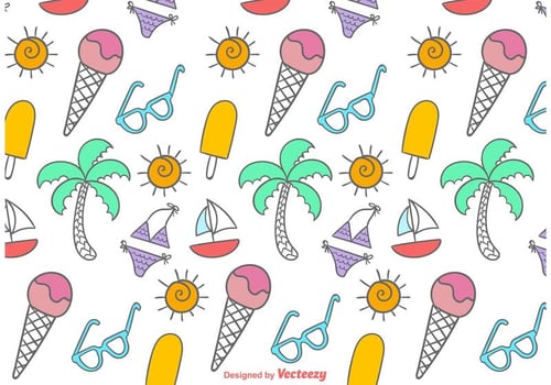 Doodles Beach Time Pattern vector