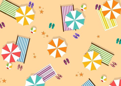 Summer Beach Umbrella Vector