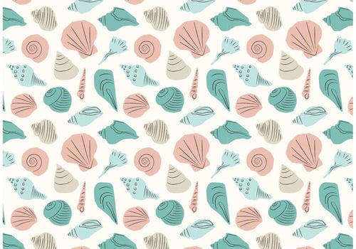 Hand Drawn Seashell Repeat Pattern vector