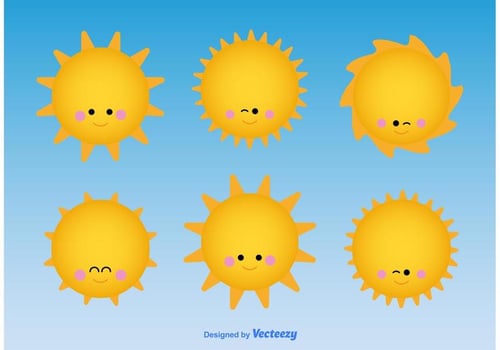 Cute Sun Character vector