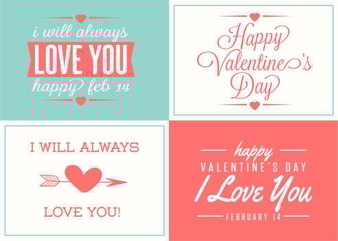 Cute Love Label Set vector