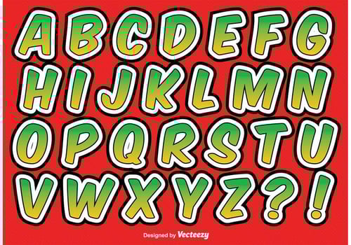 Comic Style Alphabet Set vector