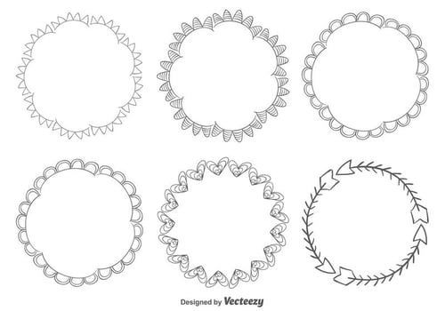 Hand Drawn Frame set vector