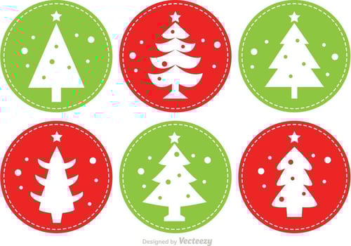 Stitched Christmas Tree Vectors
