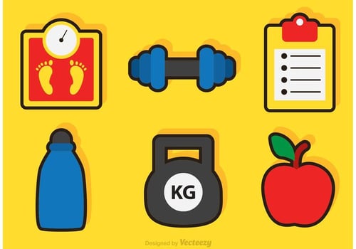 Fitness And Health Vector Icons