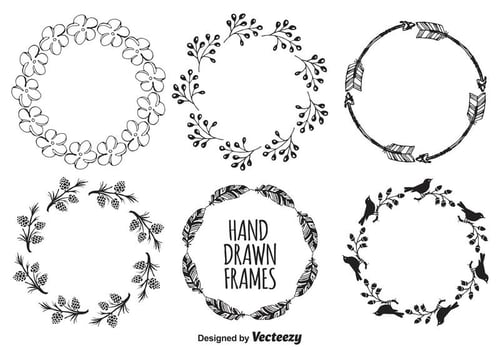 Cute Hand Drawn Style Frames vector