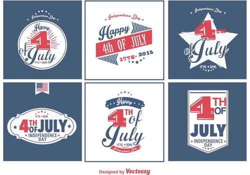 Happy 4th of July badges vector