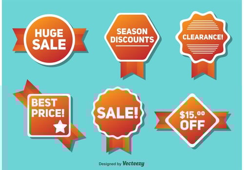 Seasonal Sale and Discount Badges vector