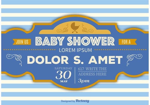 Baby Shower Retro Template vector