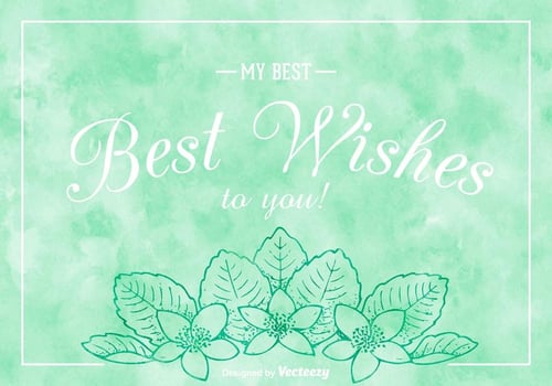 Free Best Wishes On Watercolor Vector Background