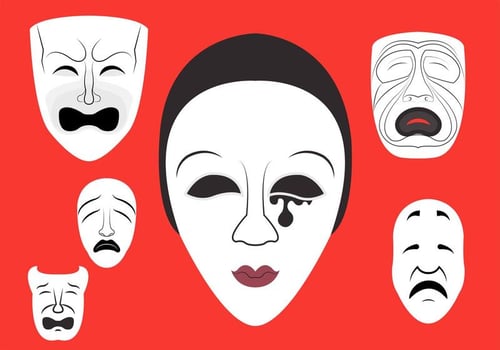 Vector Illustration of Theatre Masks