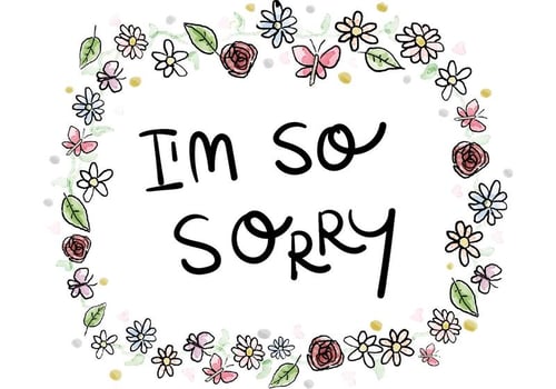 Sorry Card Watercolor Ornaments vector