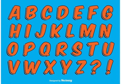 Comic Style Alphabet Set vector