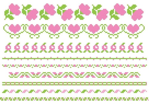 Embroidery Rose Vector Banners