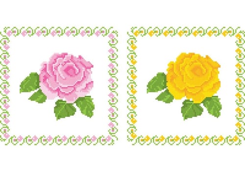 Embroidered Tapestry Flower Vectors