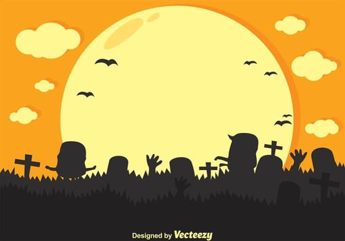 Vector Zombie Cartoon Silhouette