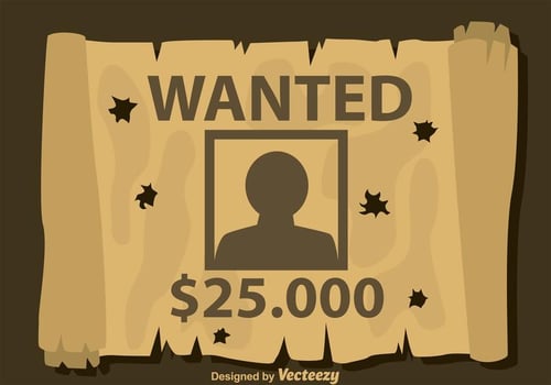 Bullet Holes On Wanted Poster  vector