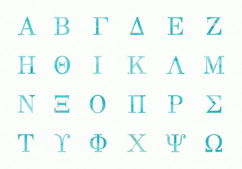 Free Greek Watercolor Alphabet Uppercase Vector
