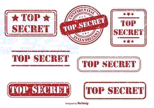 Top Secret Rubber Stamp Set vector