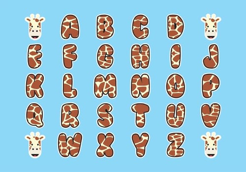 Giraffe Print Alphabet Vector Free