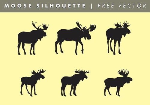 Moose Silhouettes Vector Free