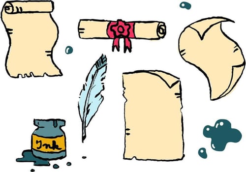 Cartoon Scrolled Paper Vector Series