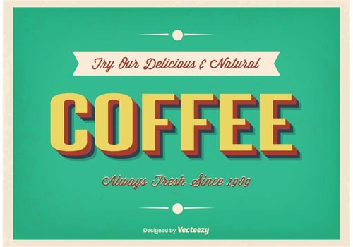 Vintage Typographic Coffee Poster vector