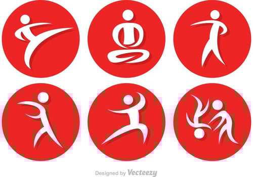 Asian Martial Arts Icons vector