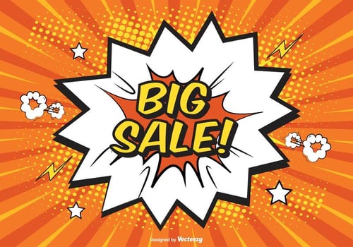 Comic Style Sale Illustration vector