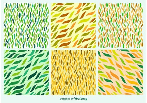Hand drawn leaves patterns vector