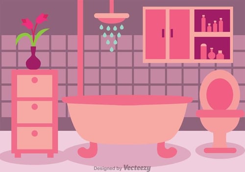 Flat Design Bathroom Vector