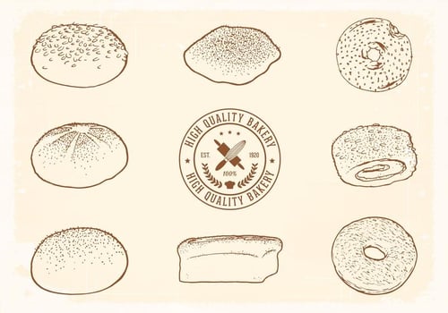 Free Hand Drawn Bread Vector Set