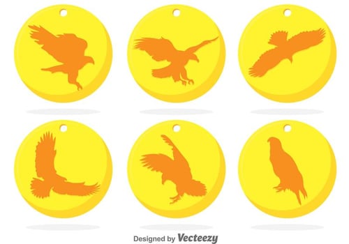 Golden Circle Eagle Badge Vectors 