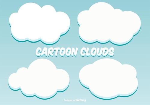 Cartoon Style Cloud Set vector