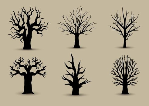 Tree Back Silhouettes vector