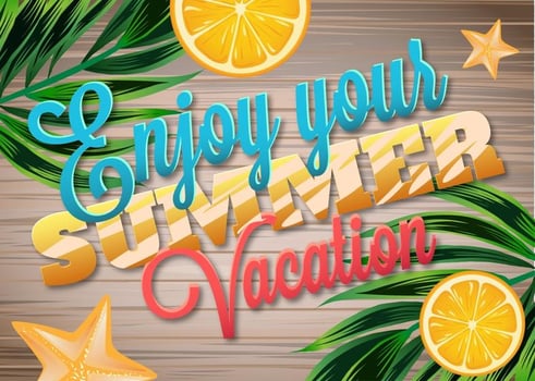 Enjoy Summer Vacations Wooden Background vector