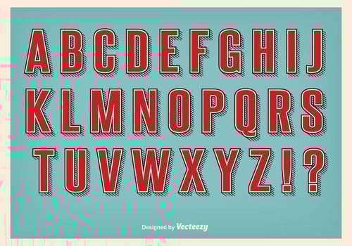 Retro Style Alphabet set vector