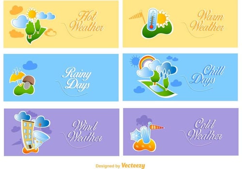 Cute Weather Banners vector