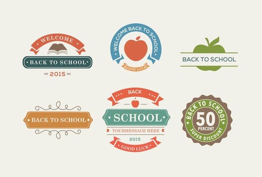 Back To School Colour Labels vector
