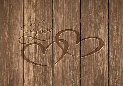 Free Heart Carved In Wood Vector Background
