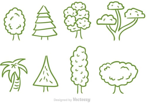 Doodle Tree Vector Set