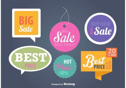 Price and advertising signs templates vector