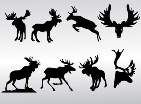 Moose Silhouette Vectors