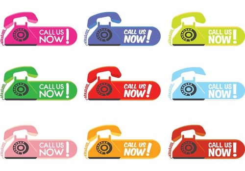 Call Us Now Labels vector